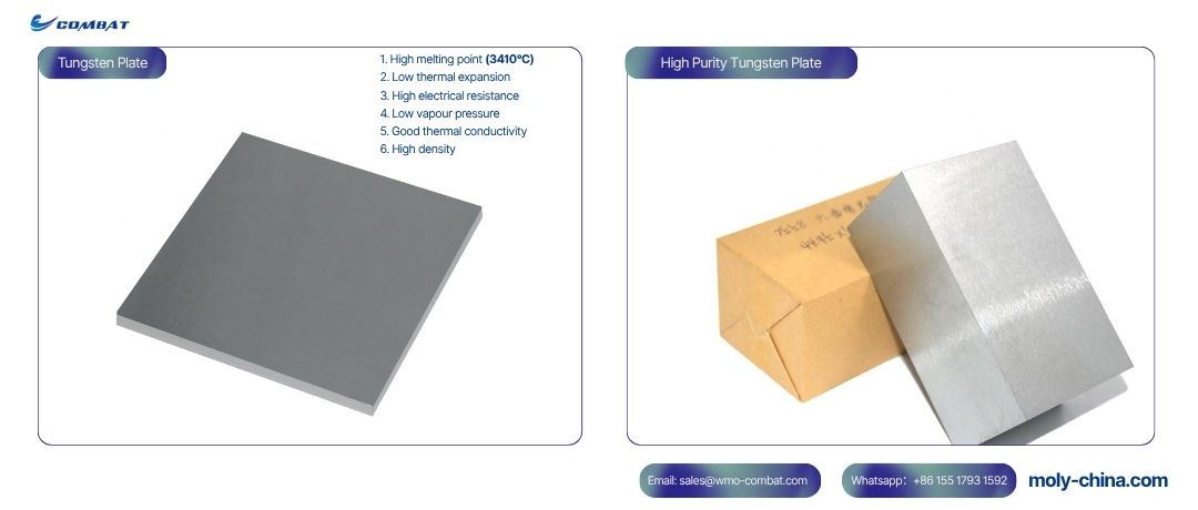 high purity Tungsten plate for vacuum furnace insulation materials