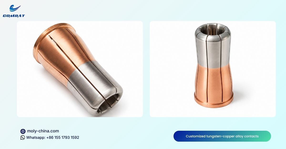 Customized tungsten-copper alloy contacts Component