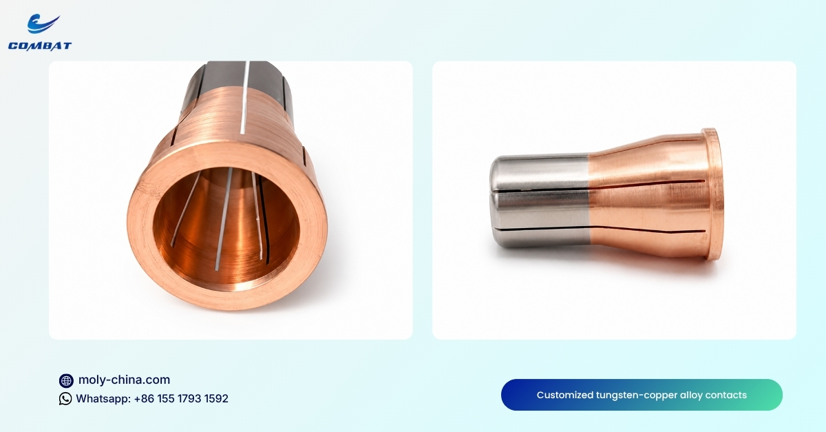 Customized tungsten-copper alloy contacts